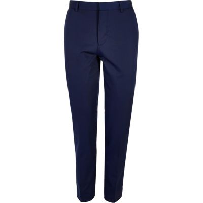 Blue skinny suit trousers